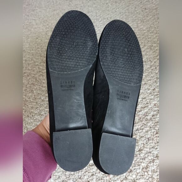 Stuart Weitzman sparkling Fleur De Lis Black Loafers size 8.5 Narrow - Picture 10 of 12